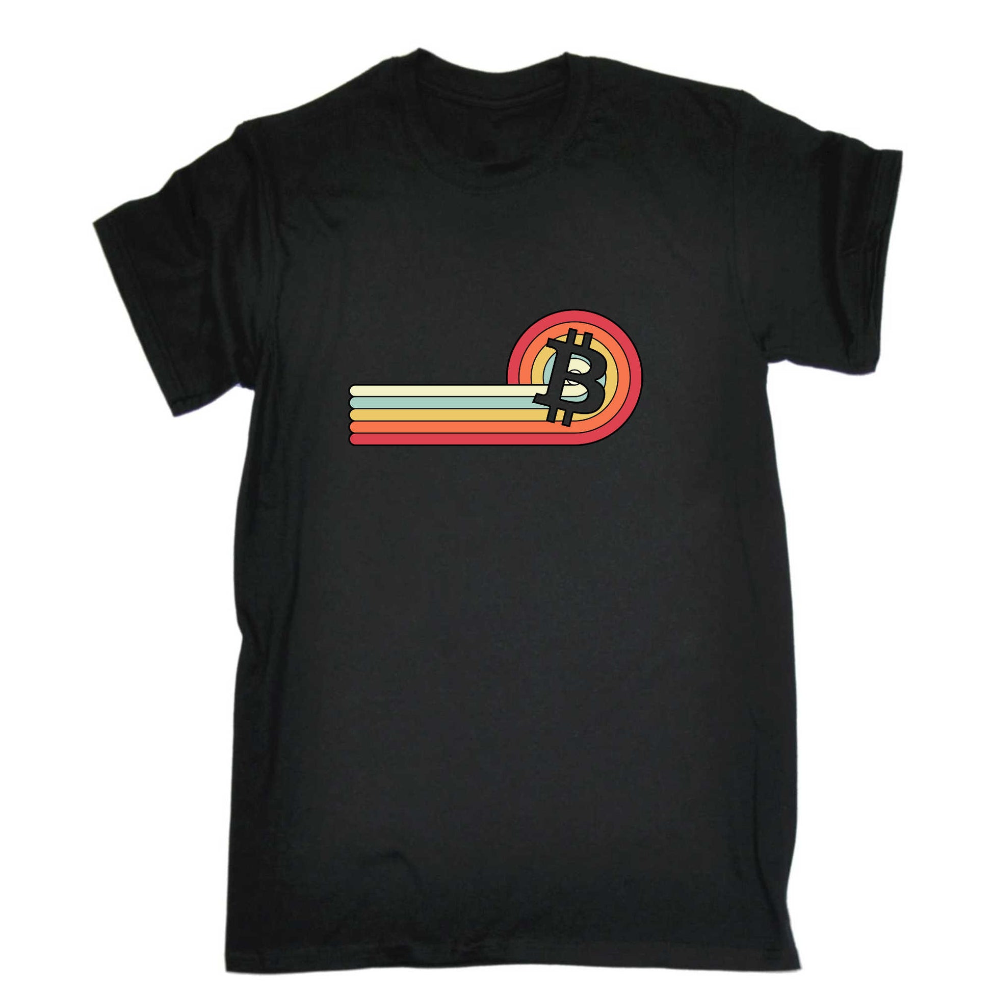 Vintage Roll Sunset Bitcoin Currency Retro - Mens 123t Funny T-Shirt Tshirts