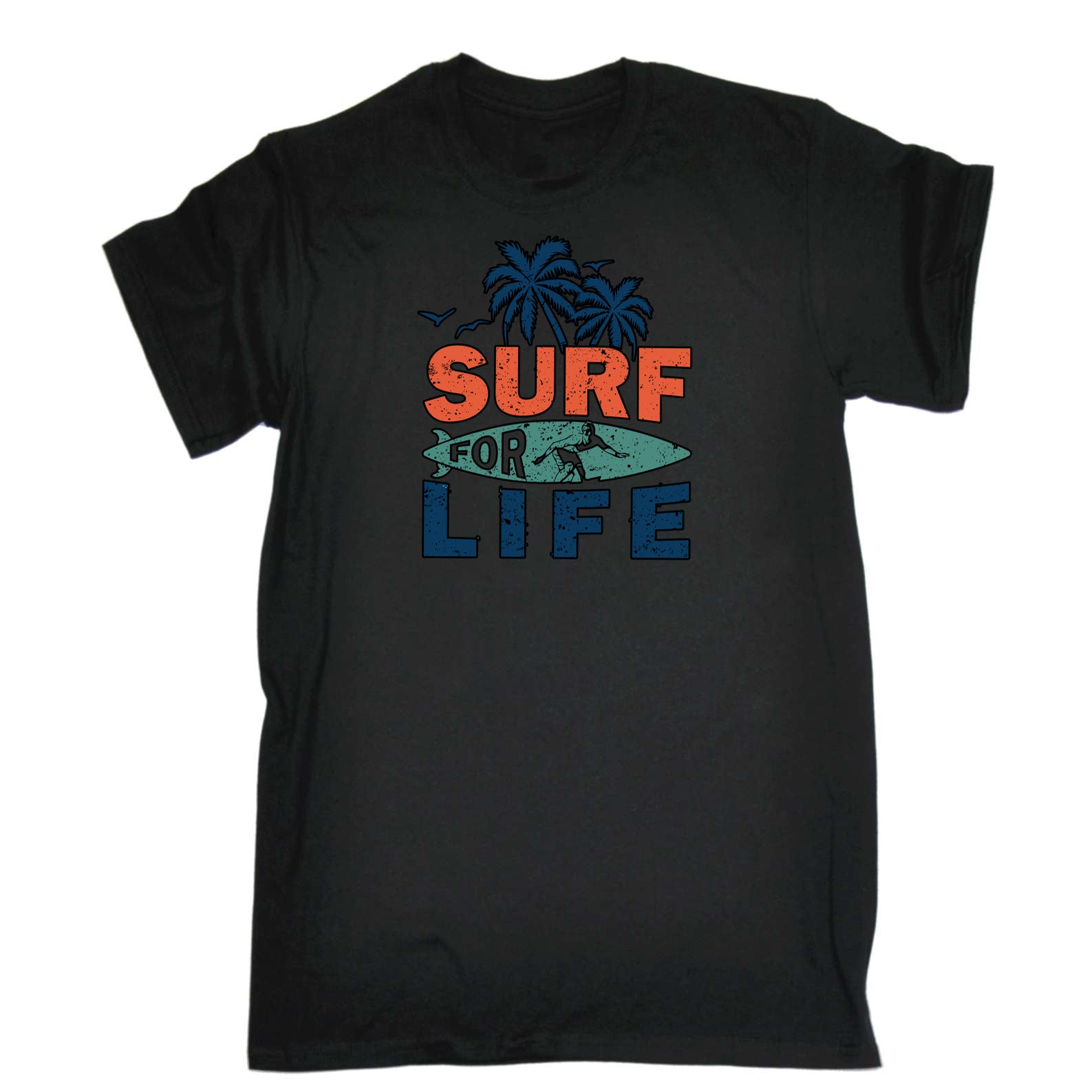Surf For Life Surfing - Mens 123t Funny T-Shirt Tshirts