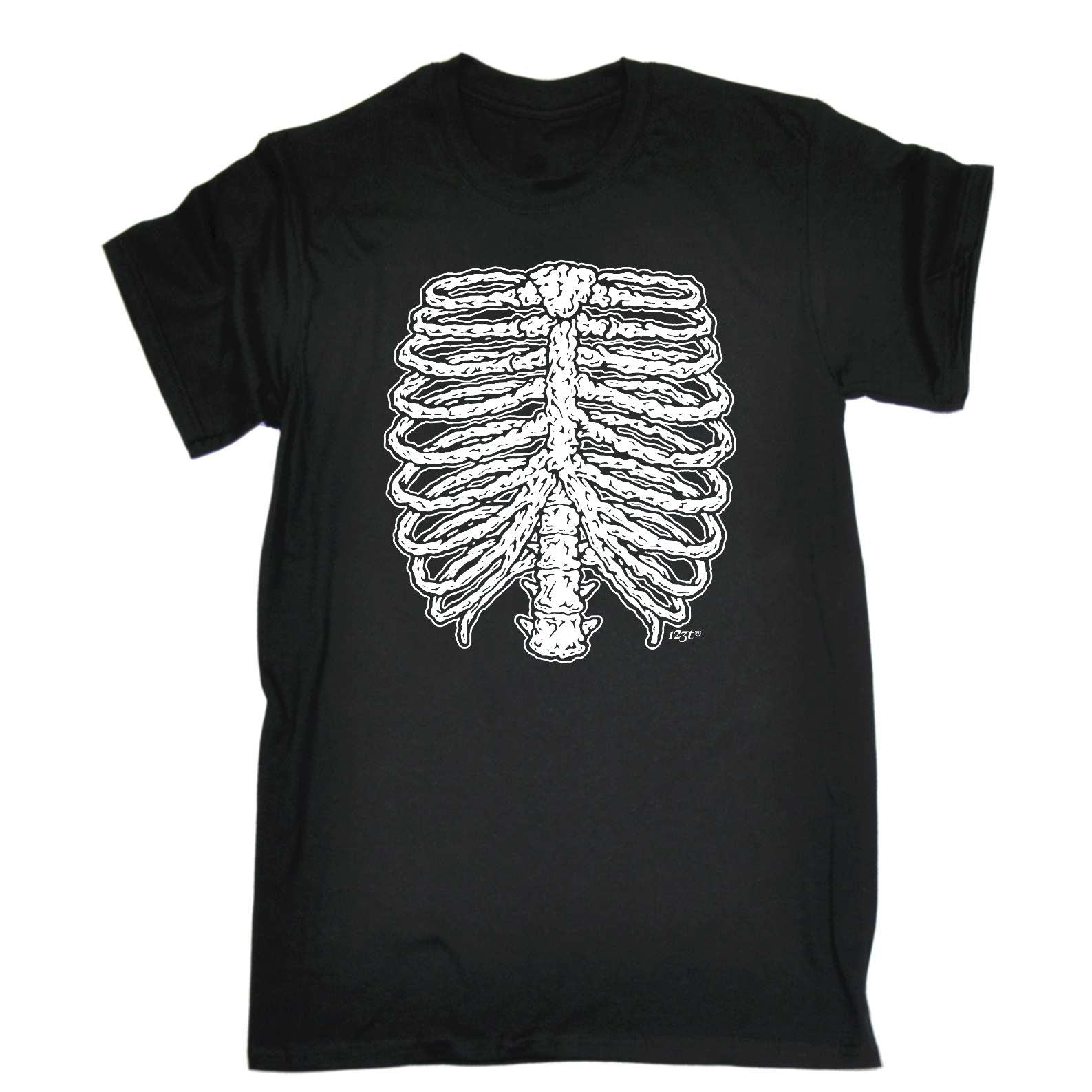 Skeleton Ribs Halloween - Mens Funny T-Shirt Tshirts