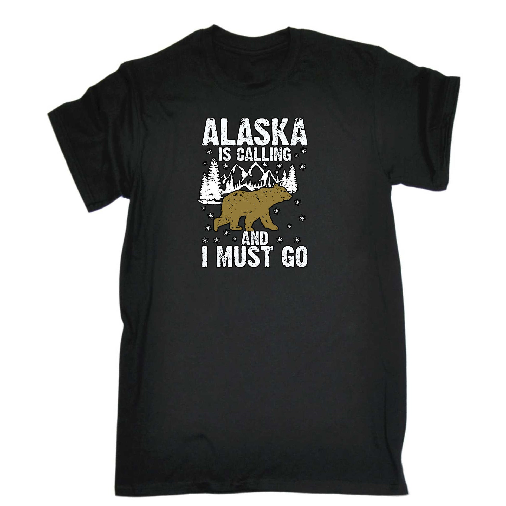 Alaska Is Calling And I Must Go Bear - Mens 123t Funny T-Shirt Tshirts
