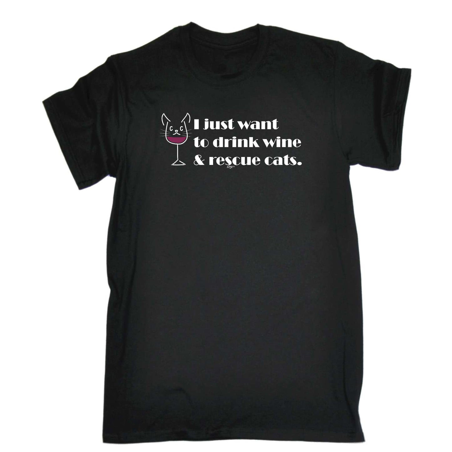 Drink Wine And Rescue Cats - Mens Funny T-Shirt Tshirts