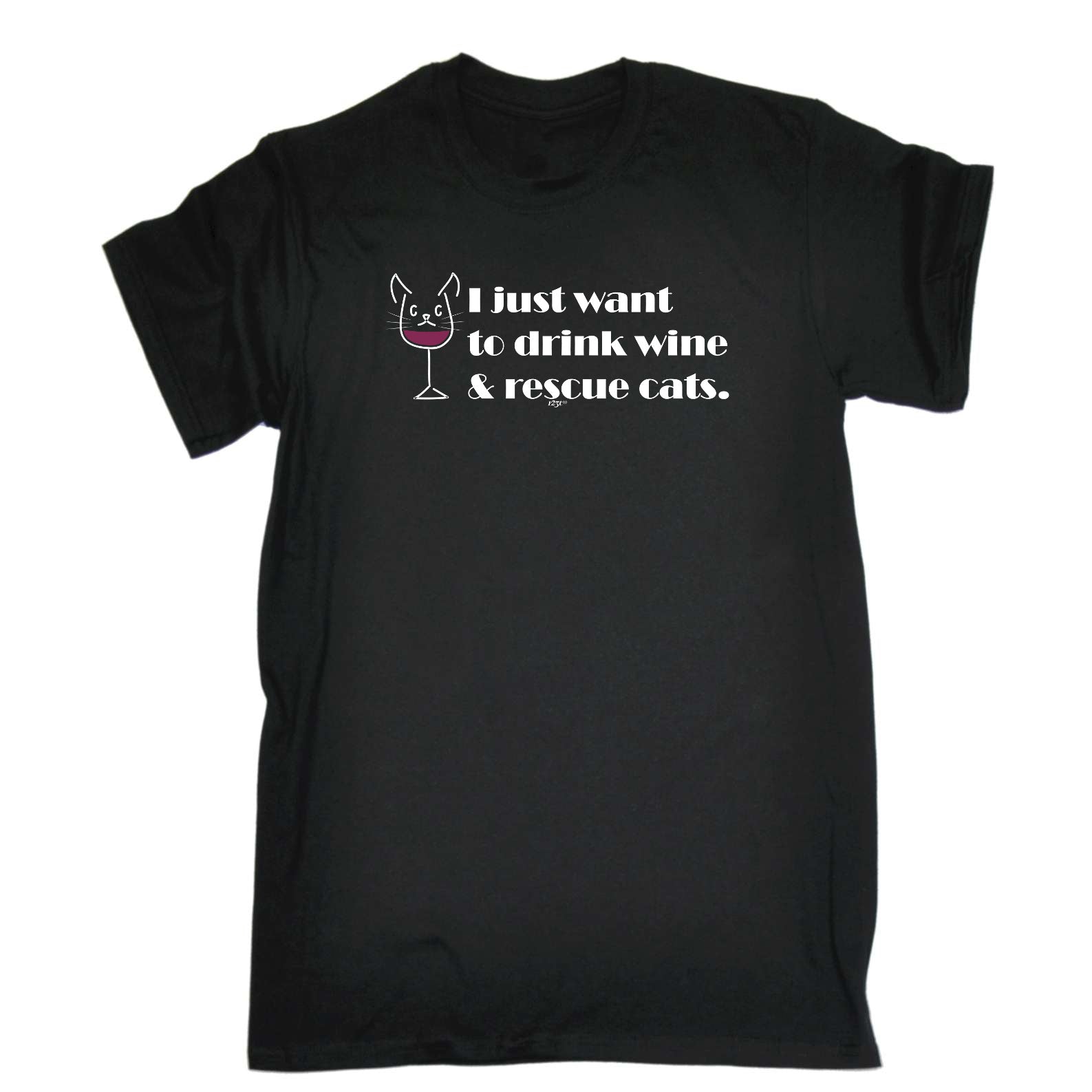 Drink Wine And Rescue Cats - Mens Funny T-Shirt Tshirts