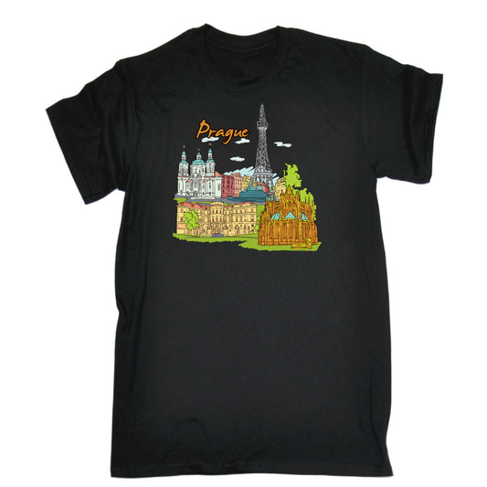 Prague Czech Republic Country Flag Destination - Mens 123t Funny T-Shirt Tshirts