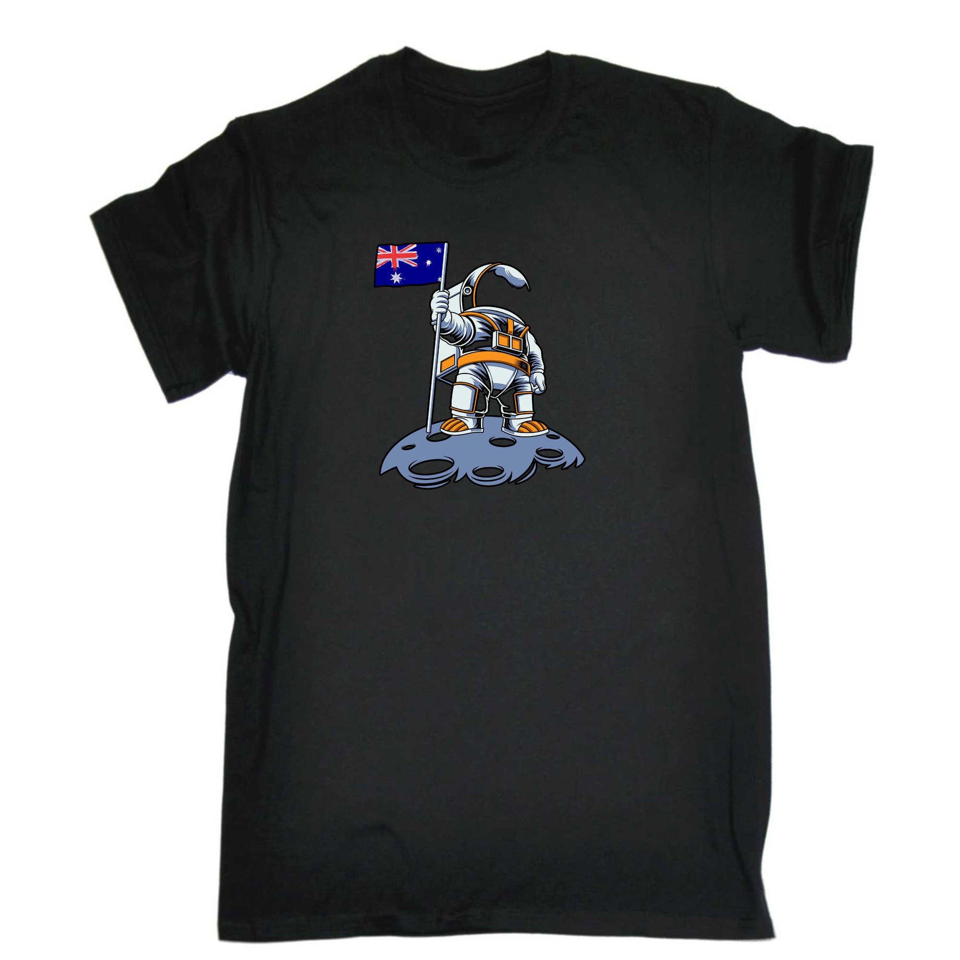 Astronaut Moon Australia Flag - Mens 123t Funny T-Shirt Tshirts