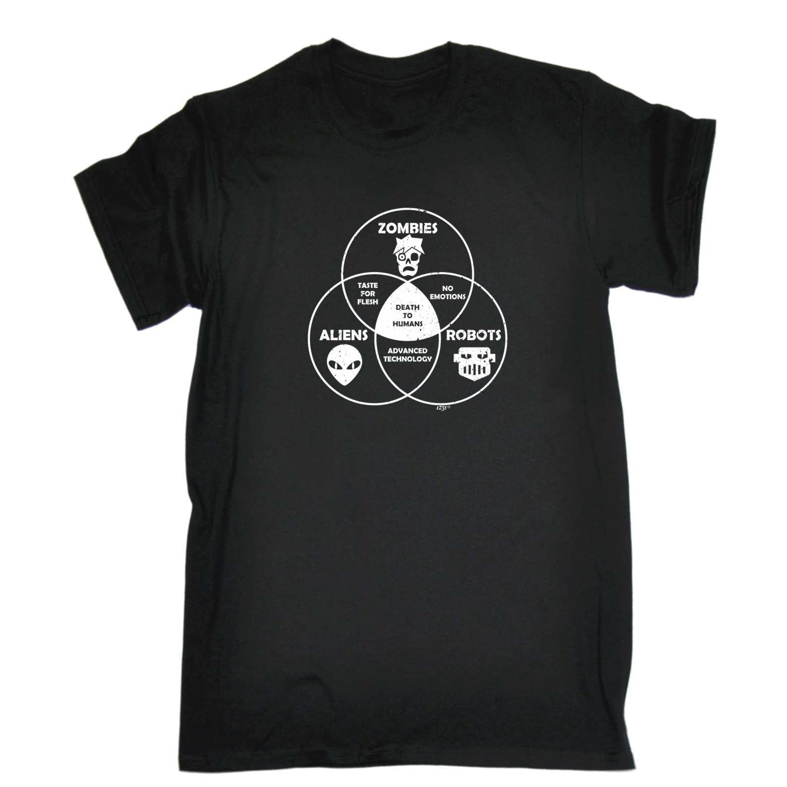 Zombies Aliens Robots - Mens Funny T-Shirt Tshirts