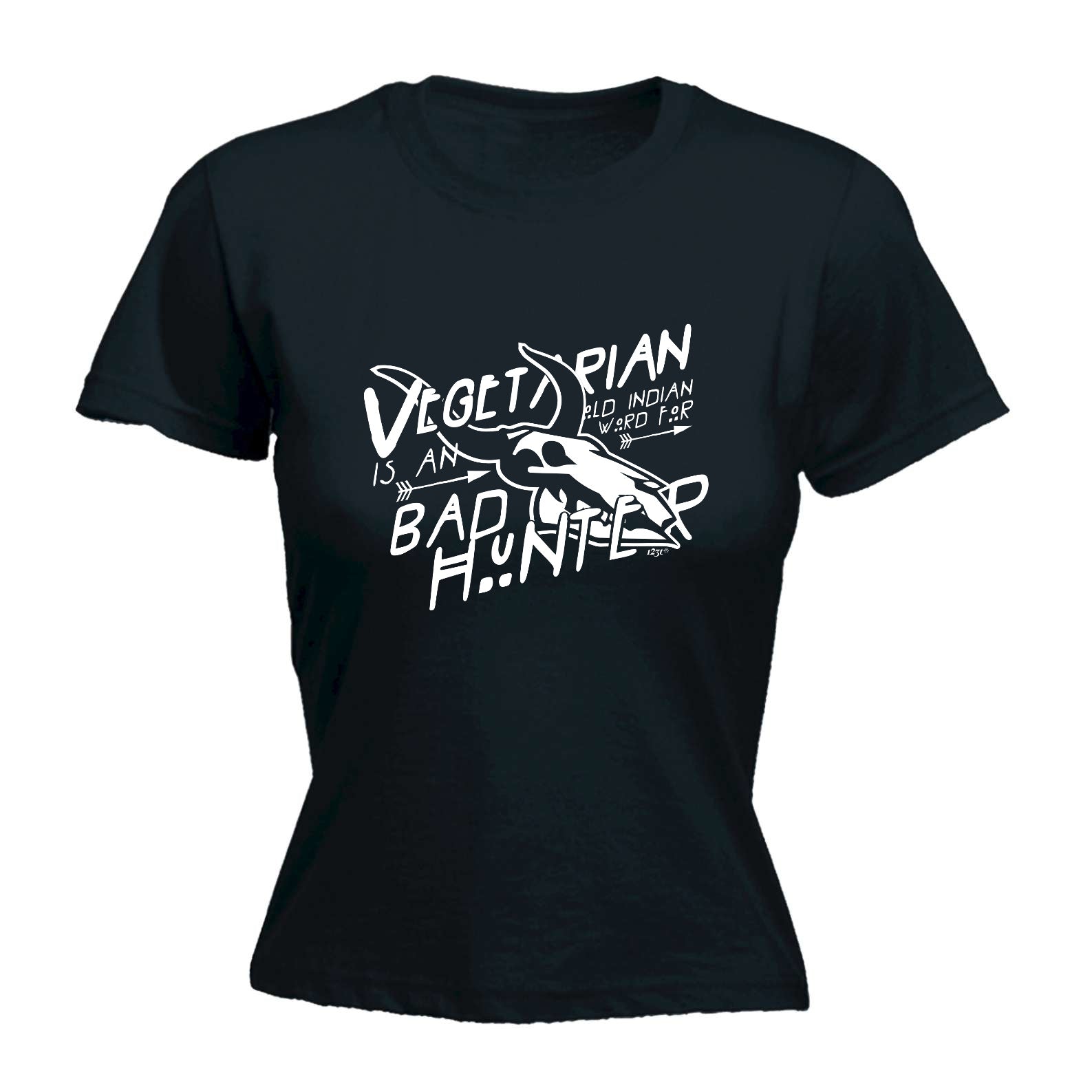 Vegetarian Old Indian Bad Hunter - Funny Womens T-Shirt Tshirt