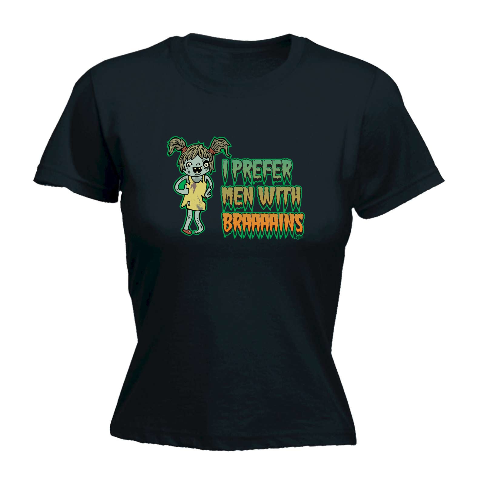 Zombie Prefer Men With Braaaains - Funny Womens T-Shirt Tshirt