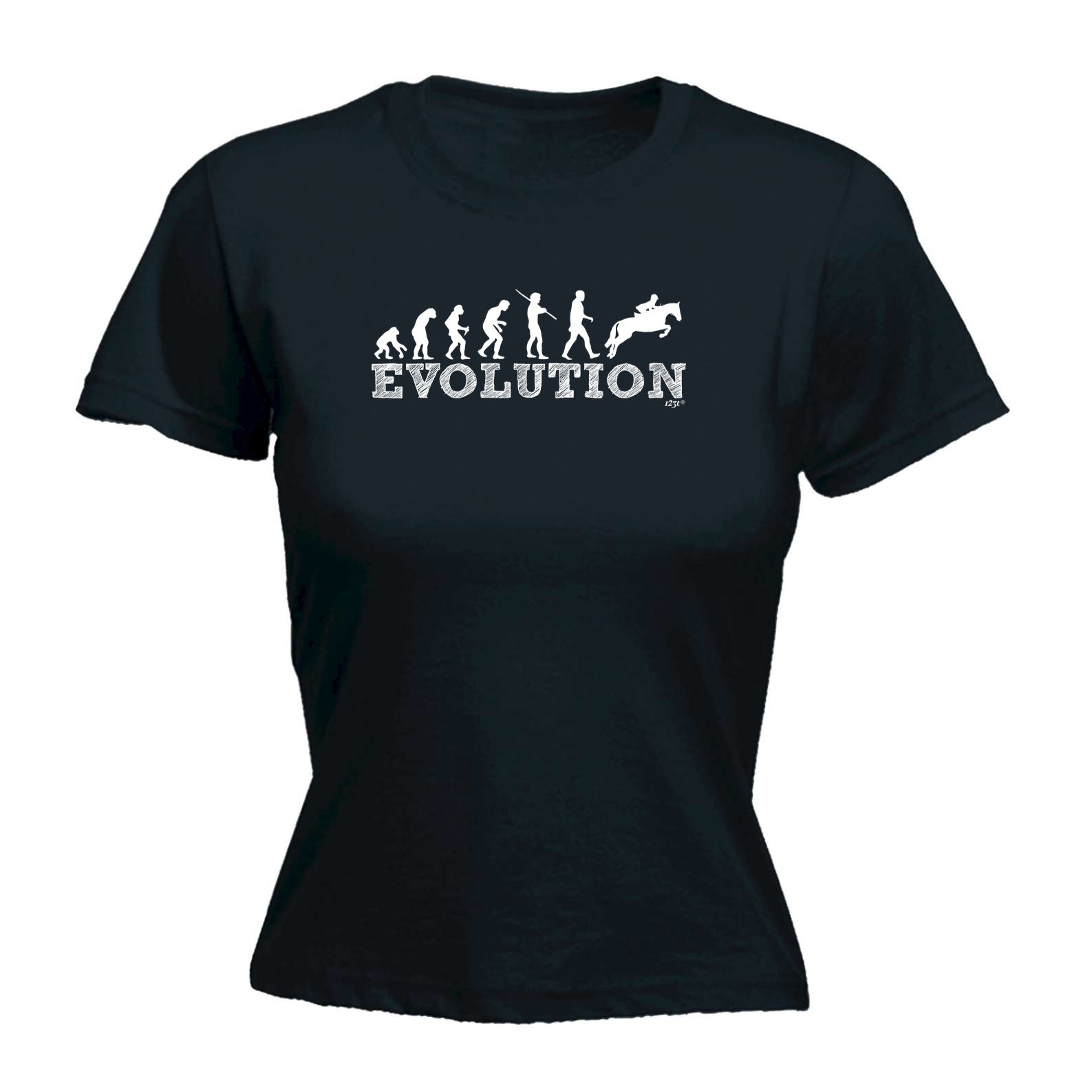 Evolution Horse Jumping - Funny Womens T-Shirt Tshirt