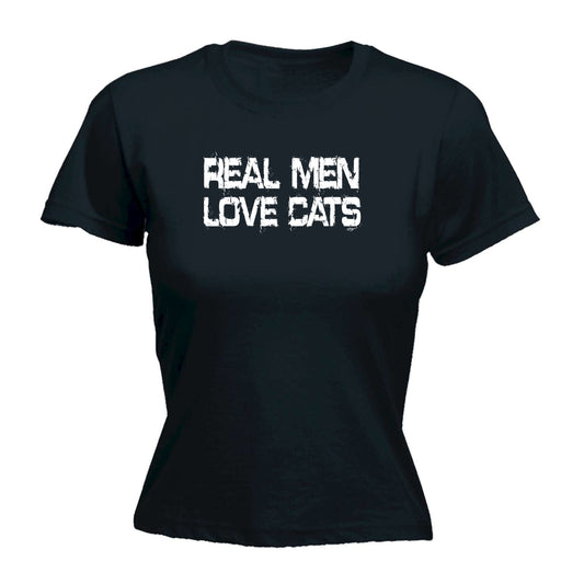Real Men Love Cats - Funny Womens T-Shirt Tshirt