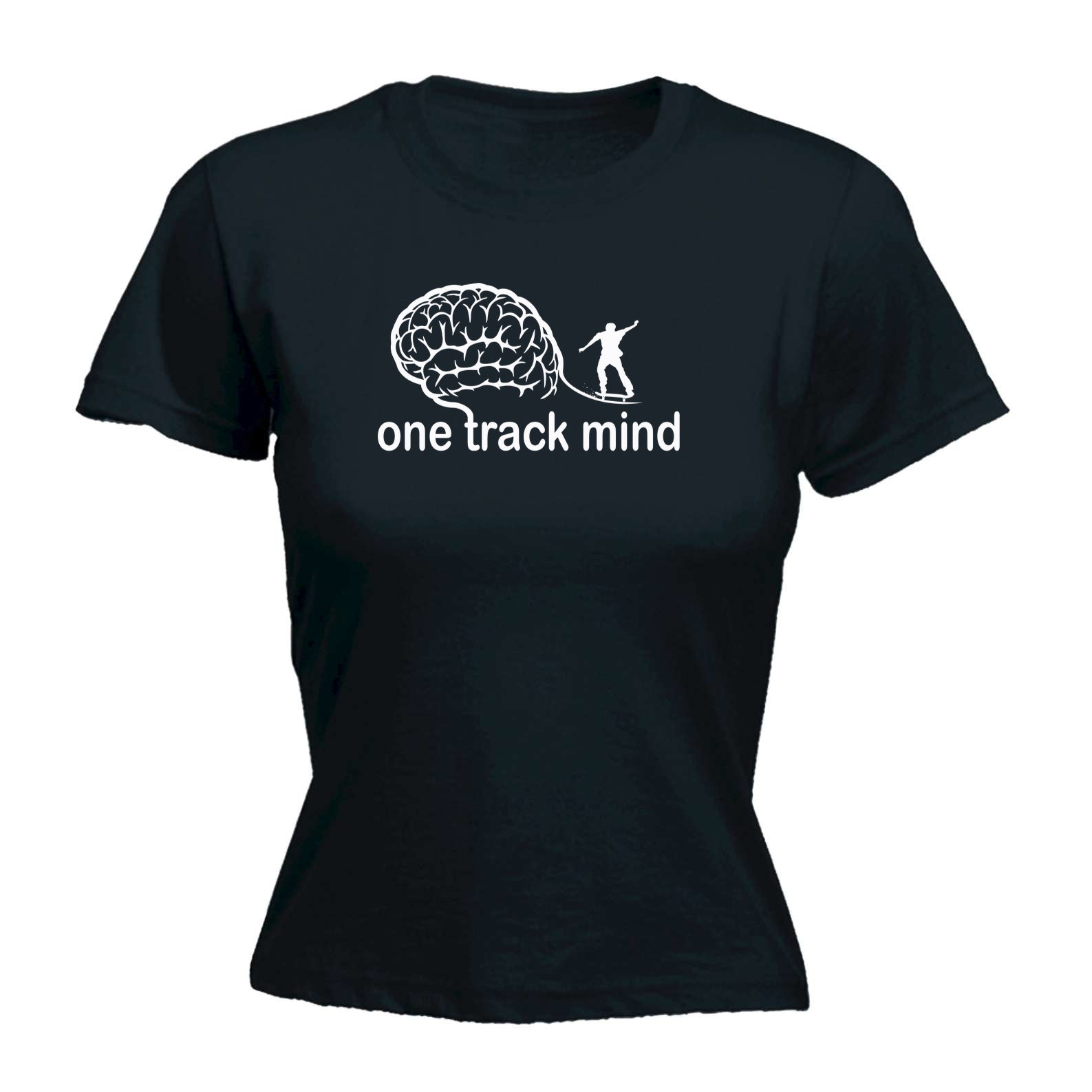 One Track Mind Skate - Funny Womens T-Shirt Tshirt