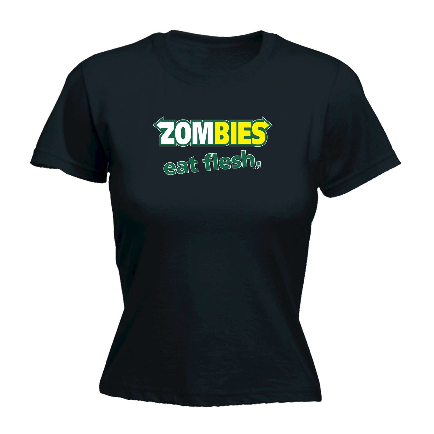 Zombies Eat Flesh - Funny Womens T-Shirt Tshirt
