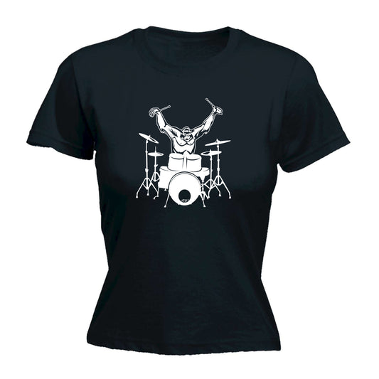 Gorilla Drummer Drums Music - Funny Womens T-Shirt Tshirt