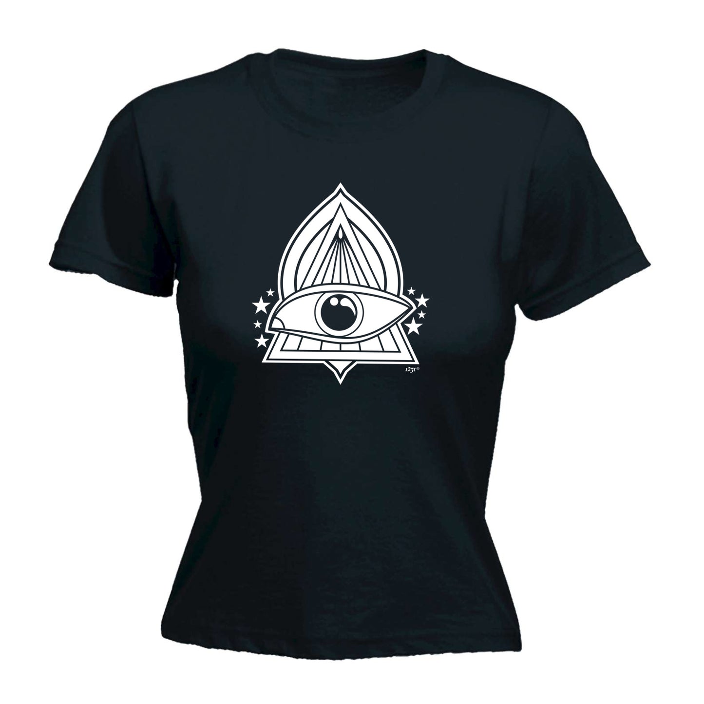 Festival Triangle Eye White - Funny Womens T-Shirt Tshirt