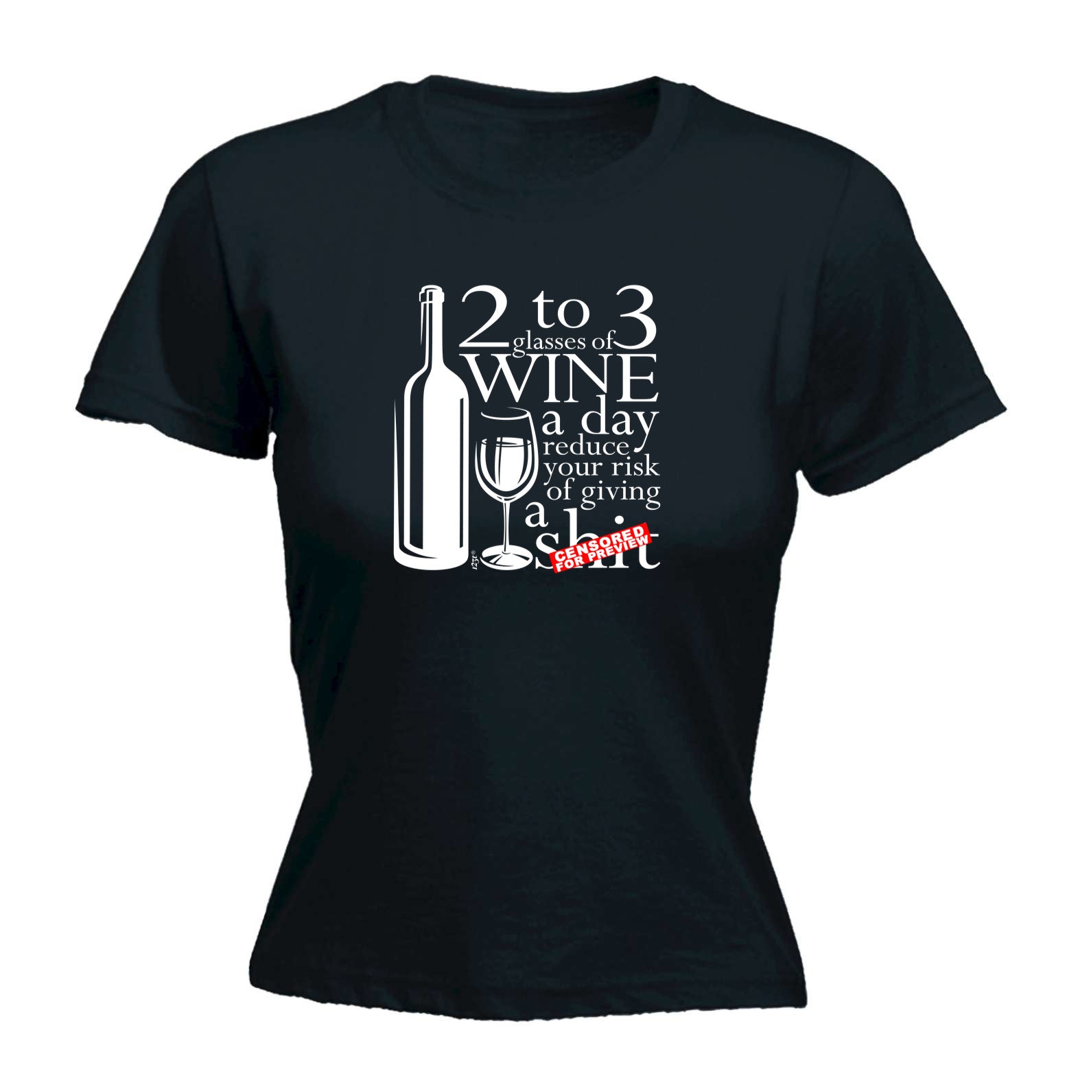 2 To 3 Glasses Of Wine Reduces Giving - Funny Womens T-Shirt Tshirt