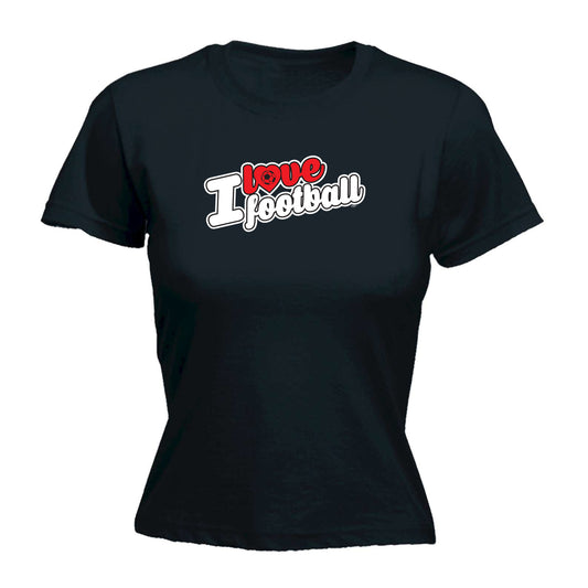 Love Football Stencil - Funny Womens T-Shirt Tshirt