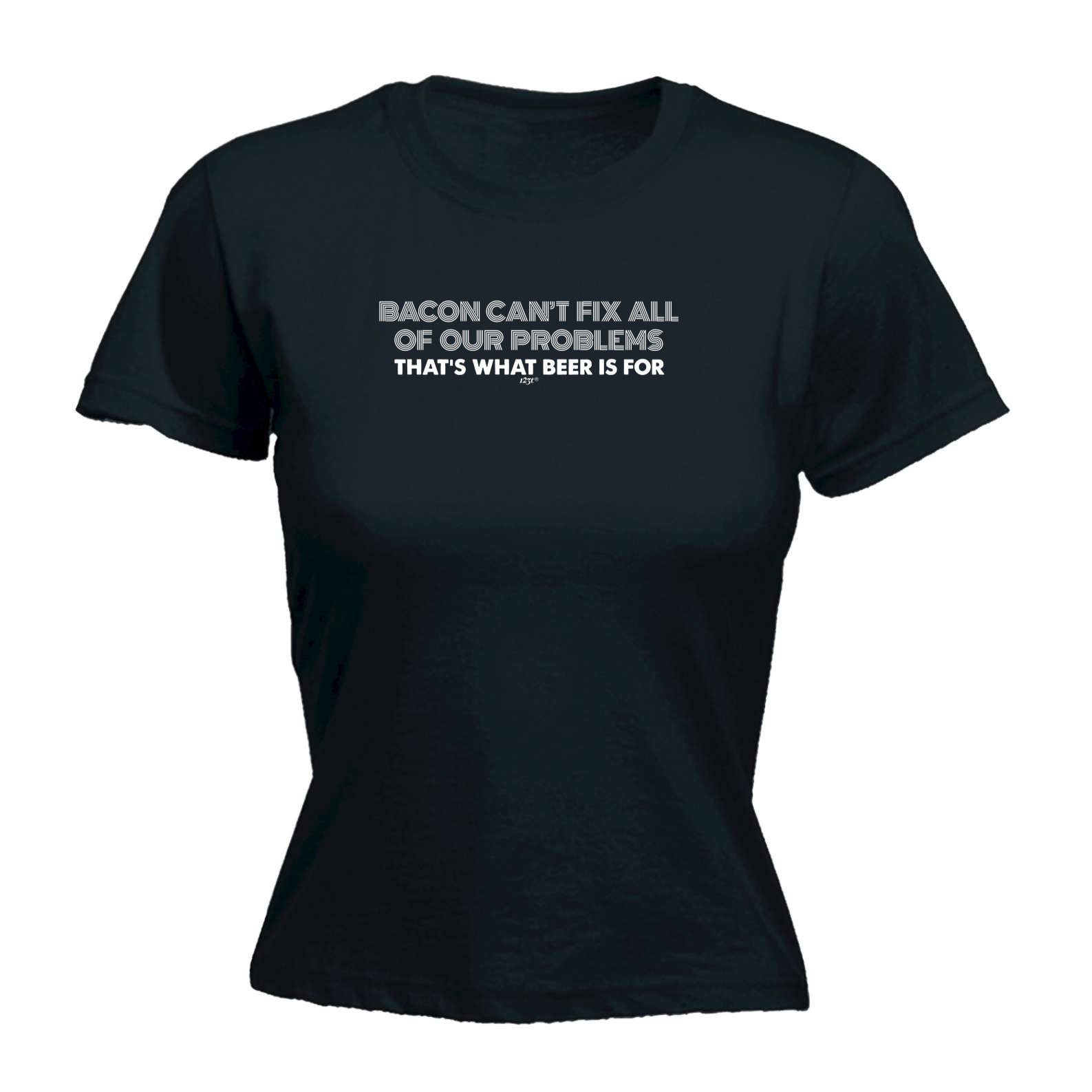 Bacon Cant Fix All Of Our Problems Beer - Funny Womens T-Shirt Tshirt