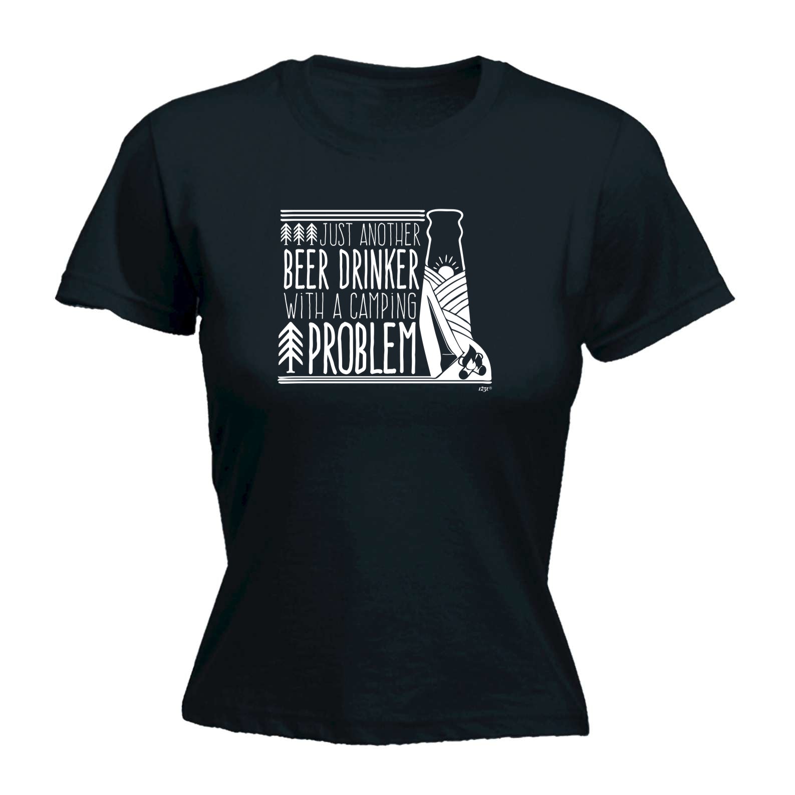 Beer Drinker With A Camping Problem - Funny Womens T-Shirt Tshirt