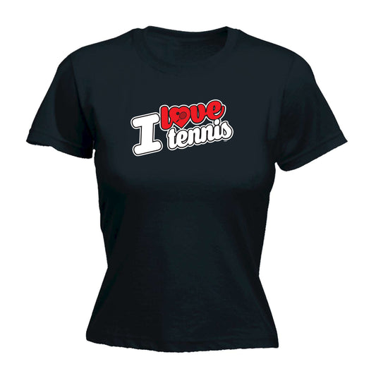 Love Tennis Stencil - Funny Womens T-Shirt Tshirt