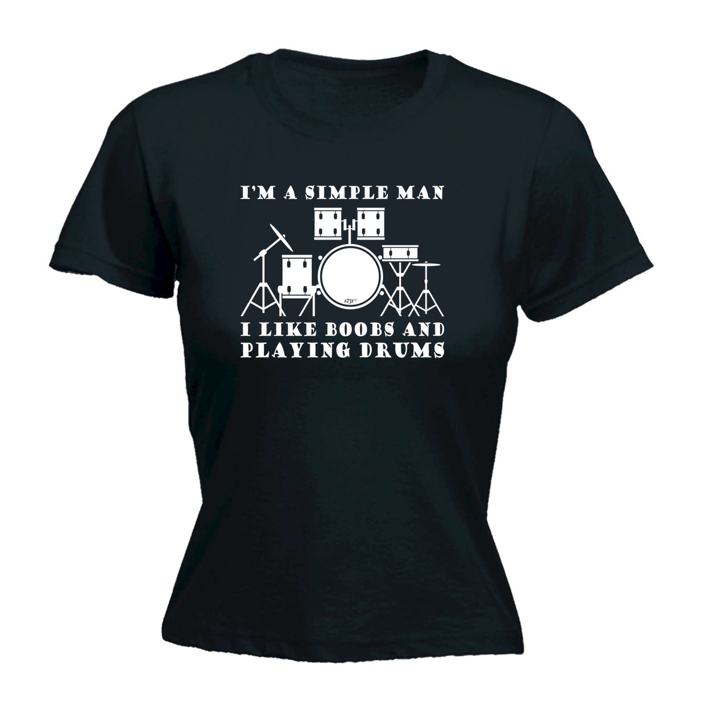 I'M Simple B  B Playing Drums Music - Funny Womens T-Shirt Tshirt