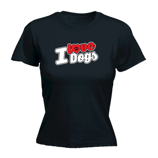 Love Dogs Stencil - Funny Womens T-Shirt Tshirt