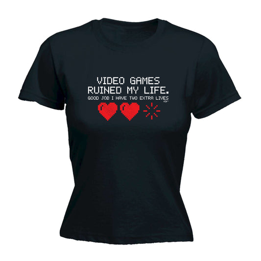 Video Games Ruined My Life - Funny Womens T-Shirt Tshirt