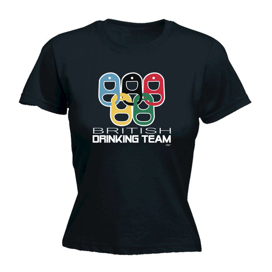 British Drinking Team Rings - Funny Womens T-Shirt Tshirt