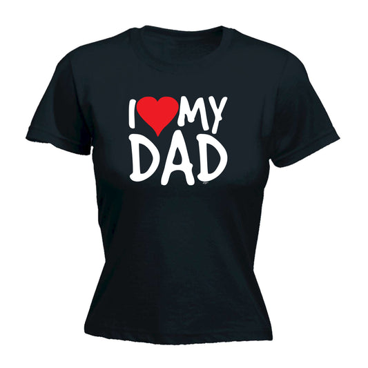 Love Dad Red Heart - Funny Womens T-Shirt Tshirt