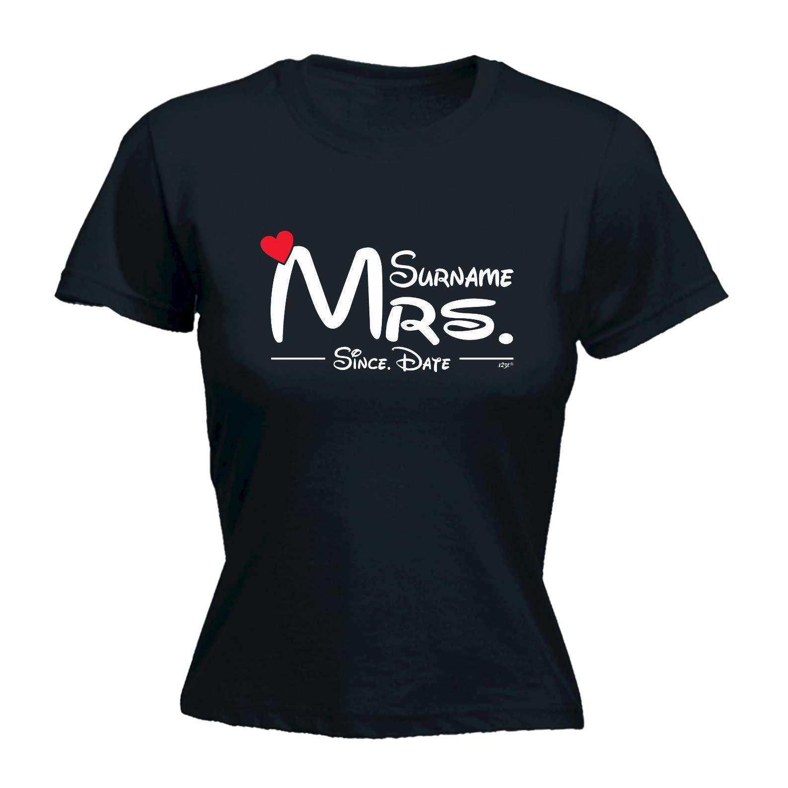 Surname Heart Mrs Since - Funny Womens T-Shirt Tshirt