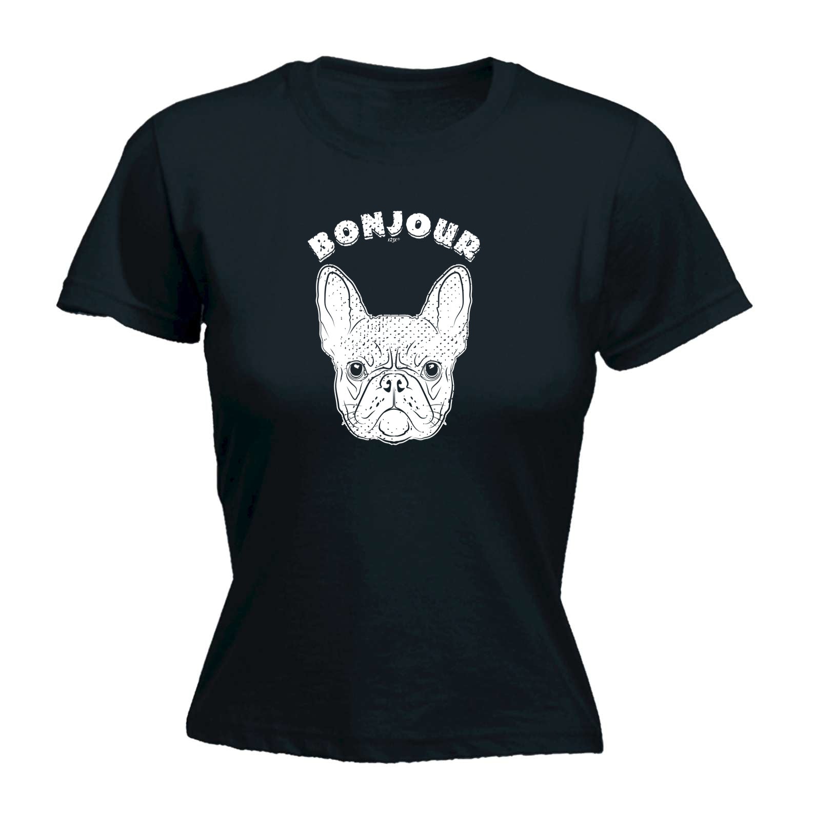 Bonjour Bulldog Face - Funny Womens T-Shirt Tshirt