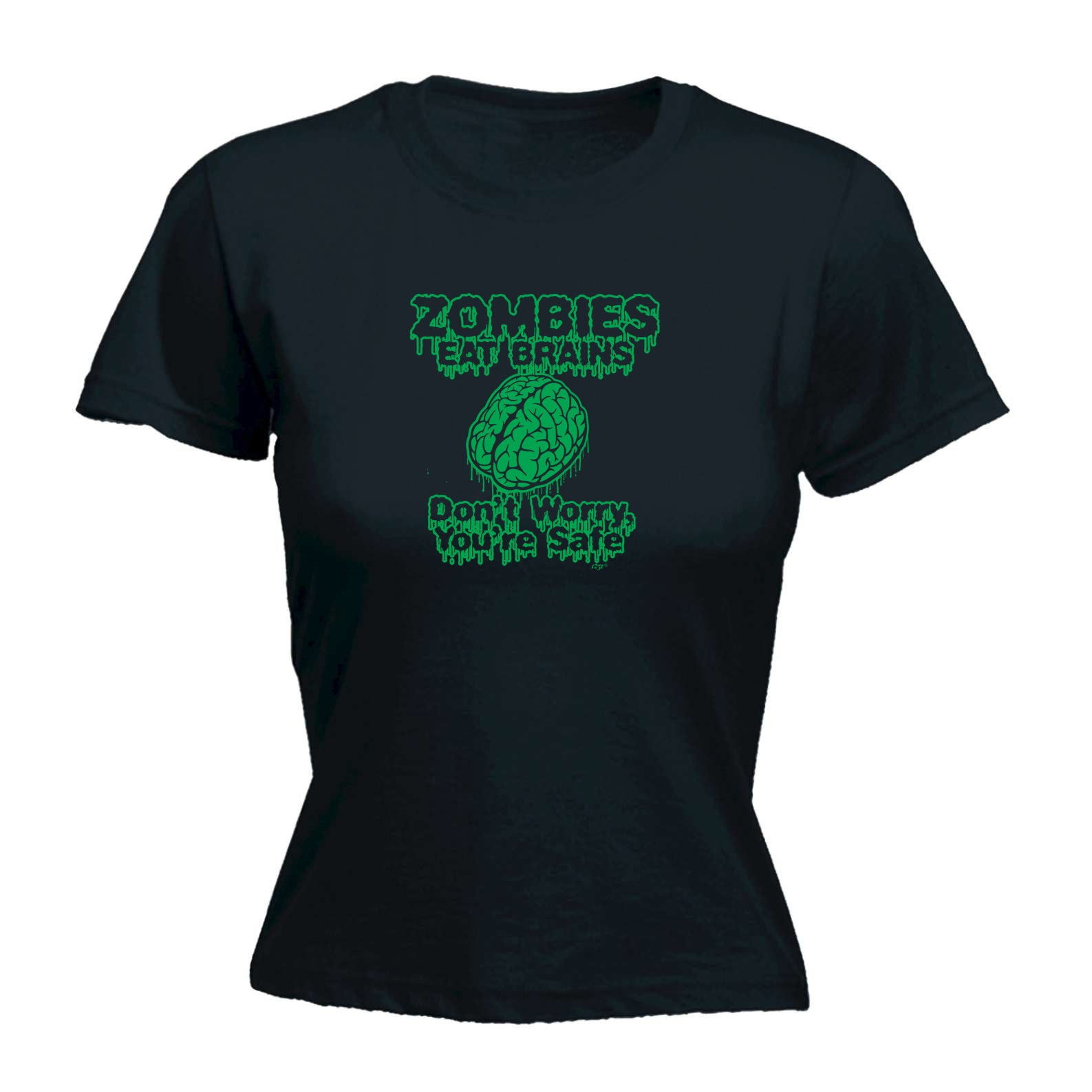 Zombies Eat Brains - Funny Womens T-Shirt Tshirt