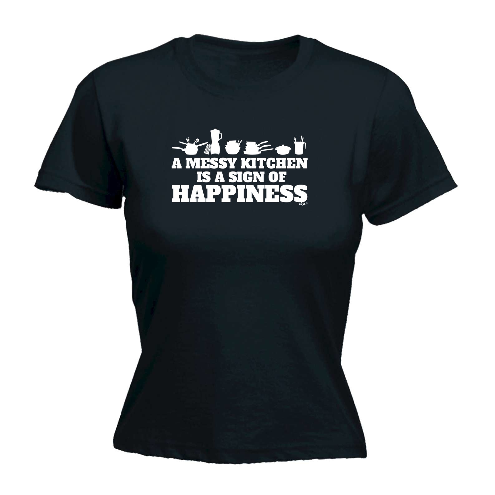 A Messy Kitchen Is A Sign Of Happiness - Funny Womens T-Shirt Tshirt