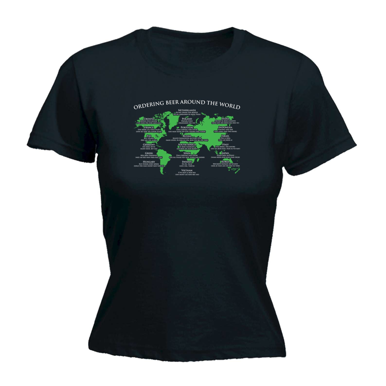 Ordering Beer Around The World - Funny Womens T-Shirt Tshirt