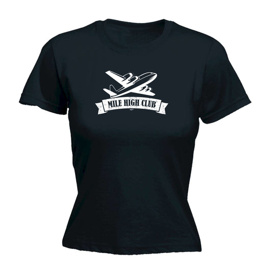Mile High Club Plane - Funny Womens T-Shirt Tshirt