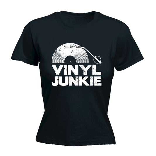 Vinyl Junkie Dj Record White Music - Funny Womens T-Shirt Tshirt