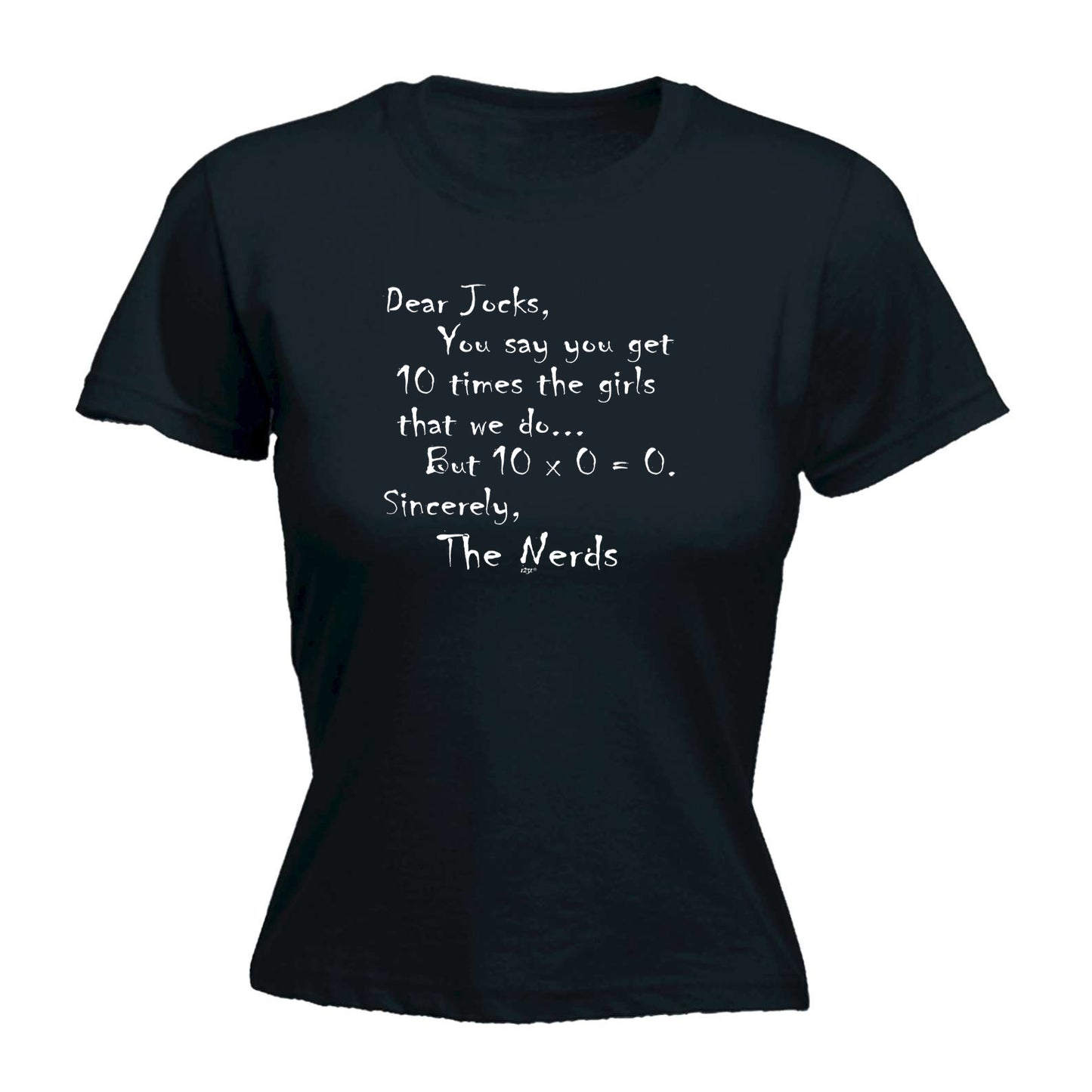 Dear Jocks Nerd College - Funny Womens T-Shirt Tshirt