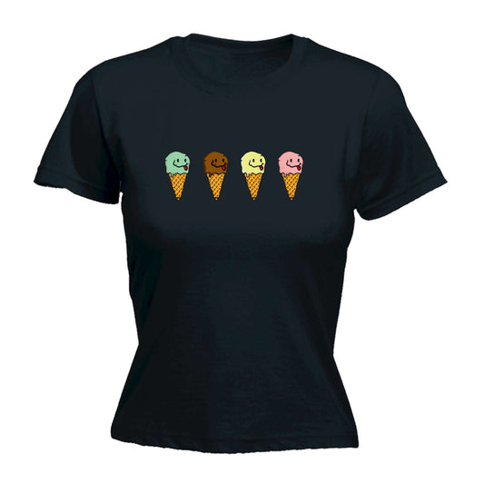 Ice Cream 4 Flavours - Funny Womens T-Shirt Tshirt