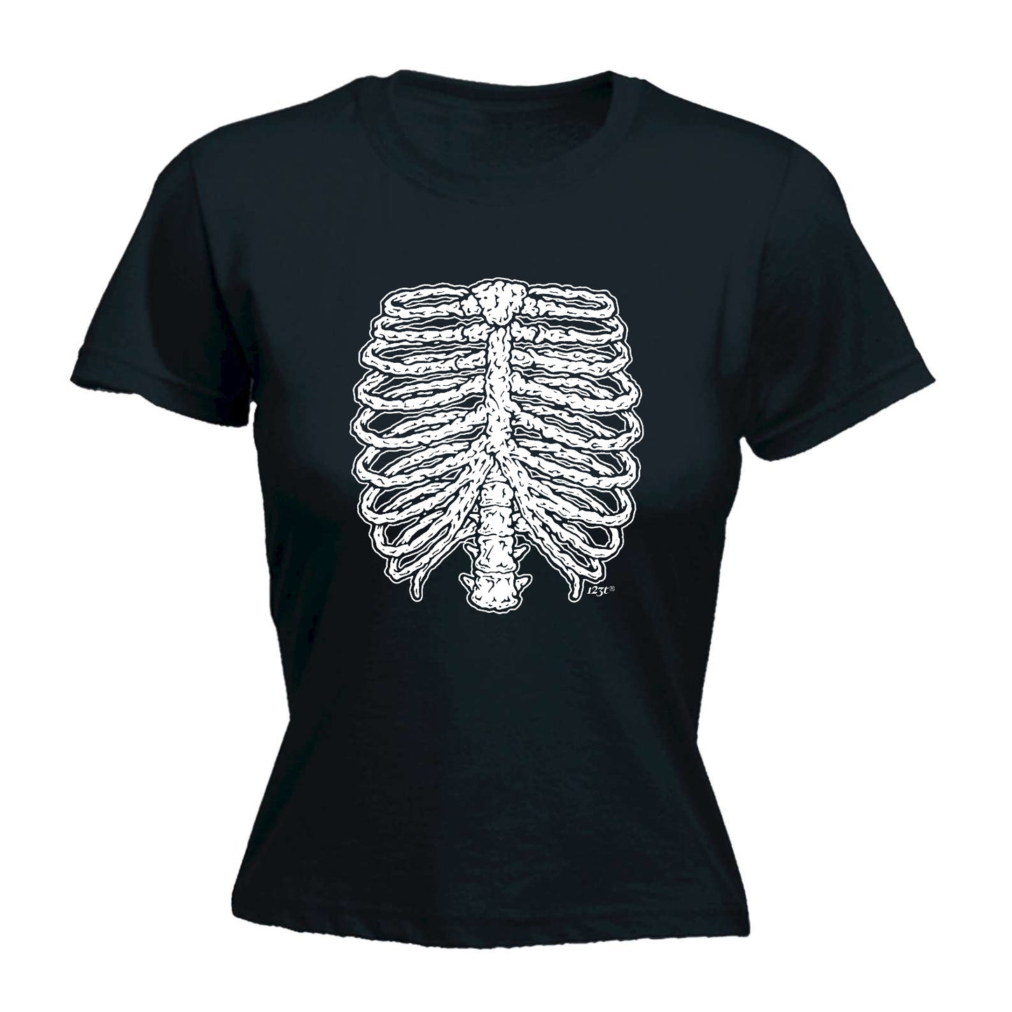 Skeleton Ribs Halloween - Funny Womens T-Shirt Tshirt