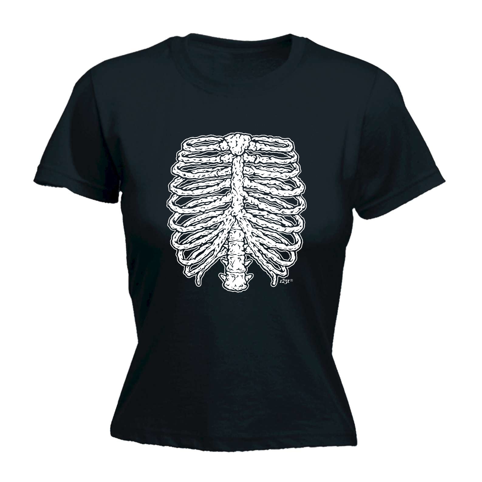 Skeleton Ribs Halloween - Funny Womens T-Shirt Tshirt