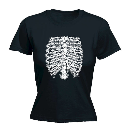 Skeleton Ribs Halloween - Funny Womens T-Shirt Tshirt