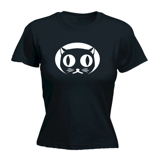 Halloween Cat Face - Funny Womens T-Shirt Tshirt