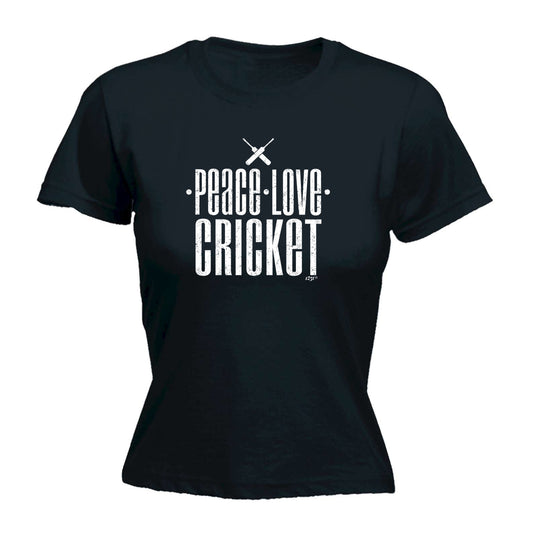 Peace Love Cricket - Funny Womens T-Shirt Tshirt