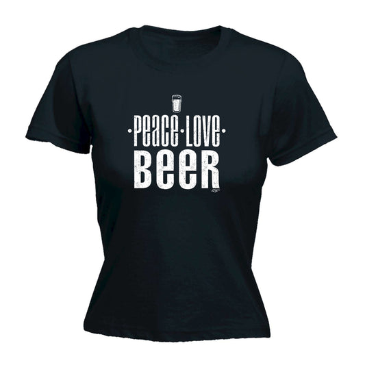 Peace Love Beer - Funny Womens T-Shirt Tshirt