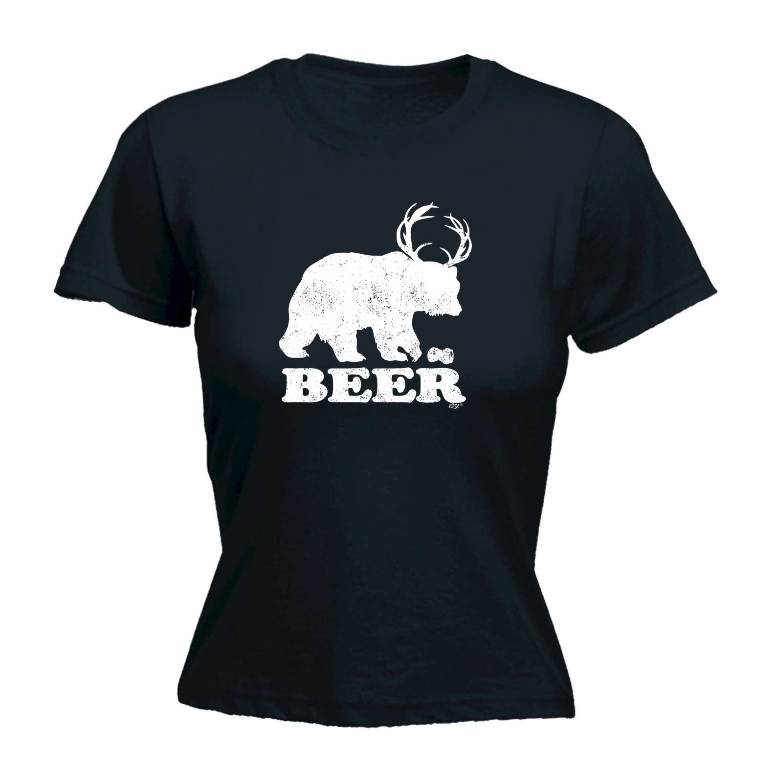 Beer Bear Deer - Funny Womens T-Shirt Tshirt
