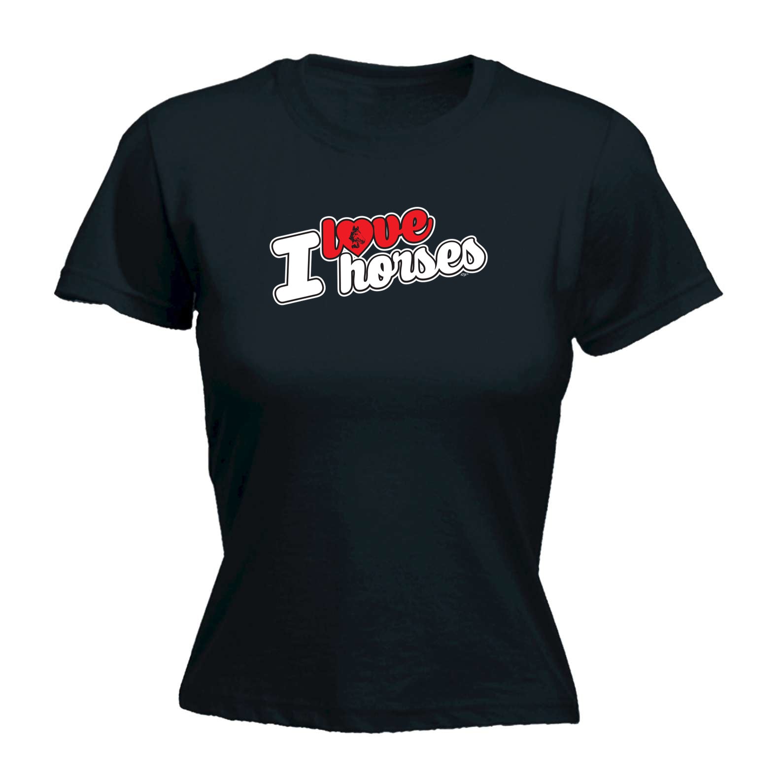 Love Horses Stencil - Funny Womens T-Shirt Tshirt