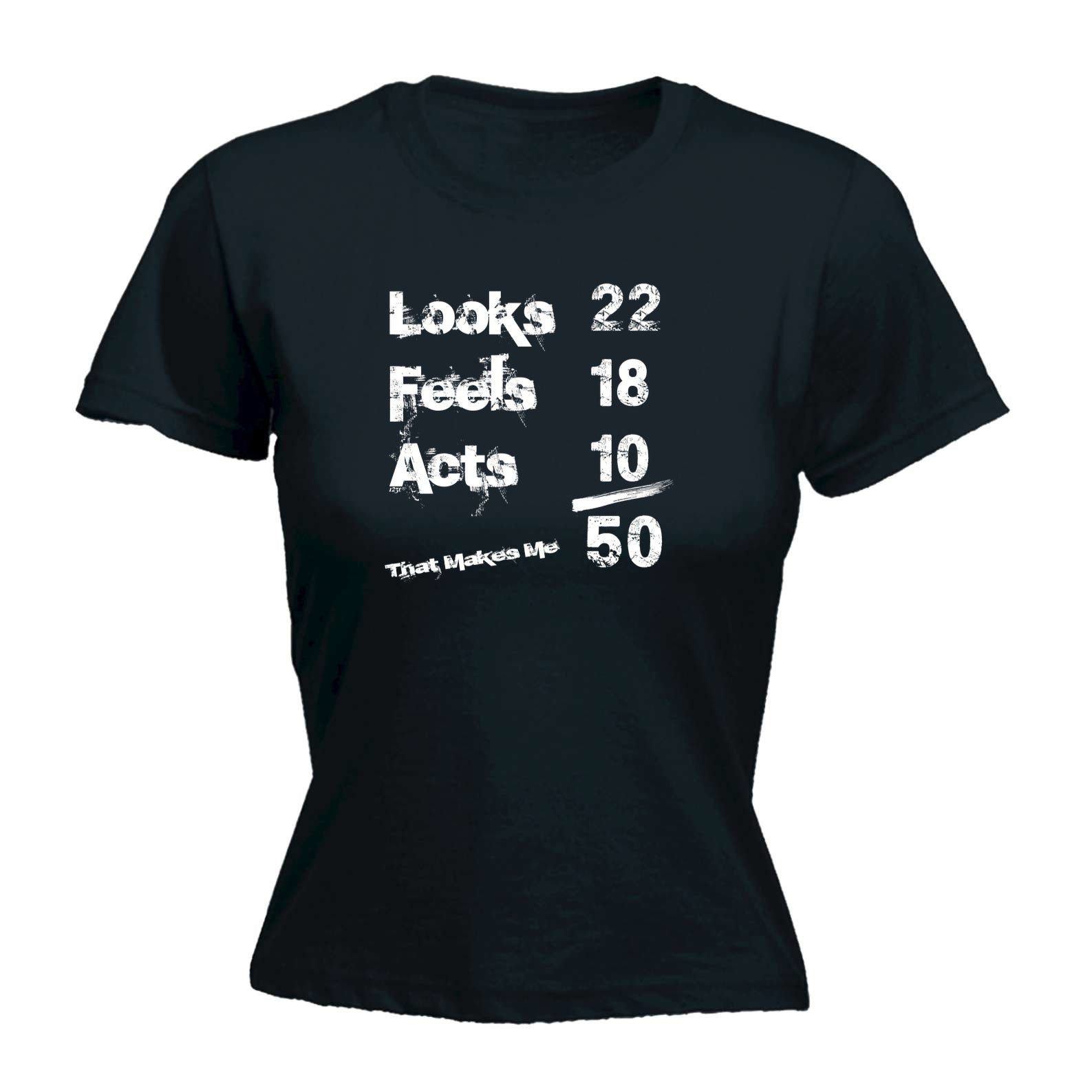 Looks Acts Feels 50 - Funny Womens T-Shirt Tshirt