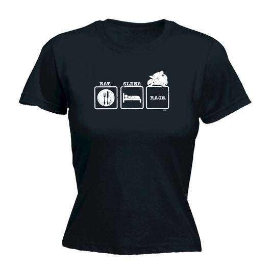 Eat Sleep Race Superbike Motorbike - Funny Womens T-Shirt Tshirt