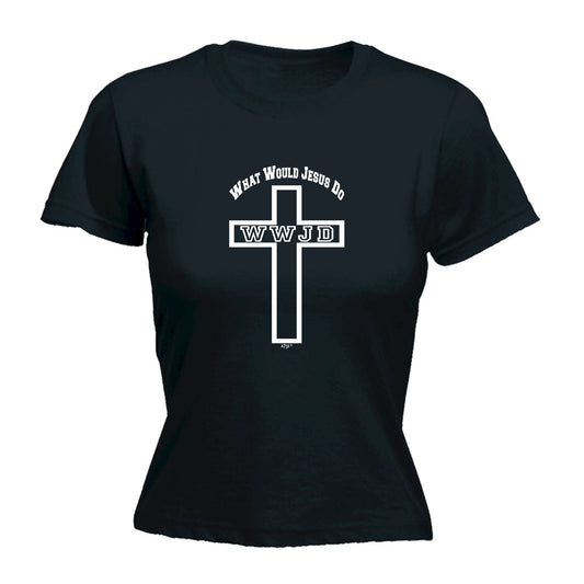 What Would Jesus Do Cross - Funny Womens T-Shirt Tshirt