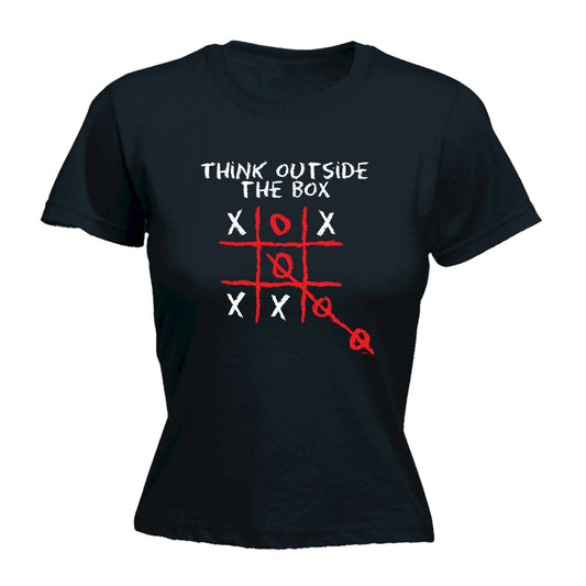Think Outside The Box Naughts And Crosses - Funny Womens T-Shirt Tshirt