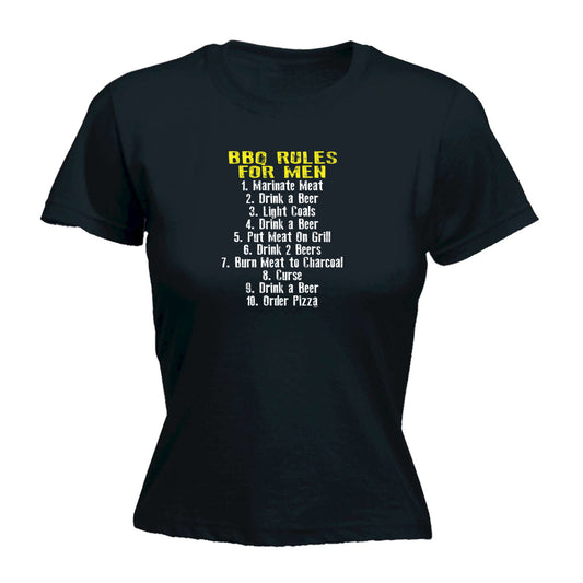 Bbq Barbeque Rules For Men - Funny Womens T-Shirt Tshirt