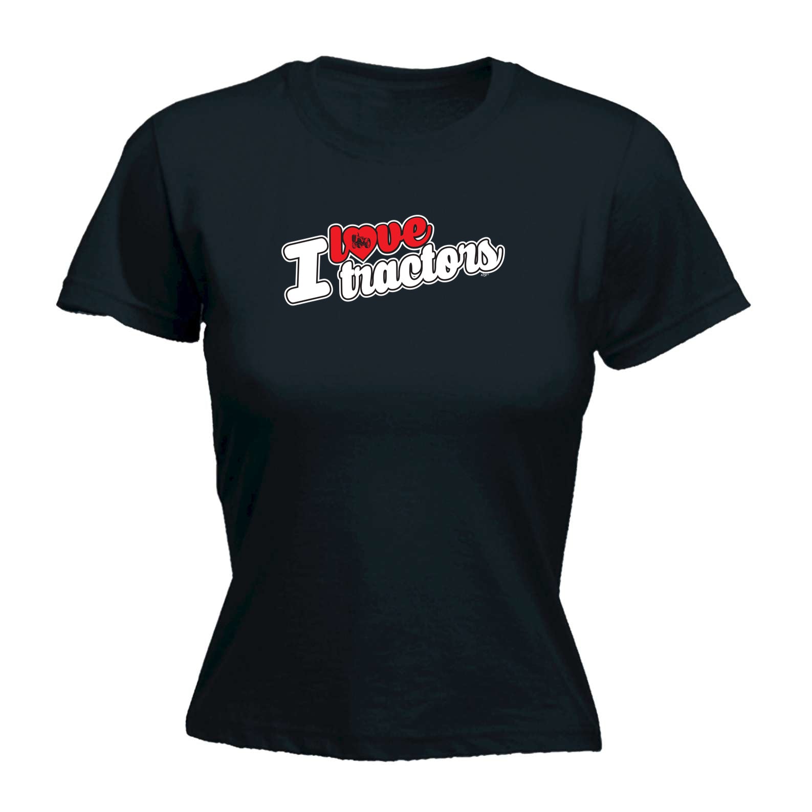 Love Tractors Stencil - Funny Womens T-Shirt Tshirt